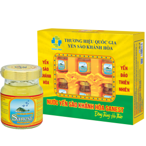 NƯỚC YẾN SÀO KHÁNH HÒA SANEST ĐÔNG TRÙNG HẠ THẢO 70ML, HỘP 6 LỌ - 005H6