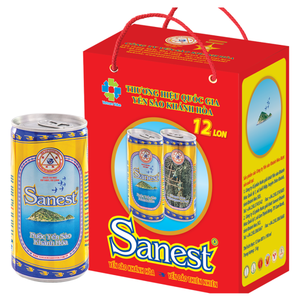 NƯỚC YẾN SÀO SANEST LON 190ML, HỘP 12 LON - 001H12