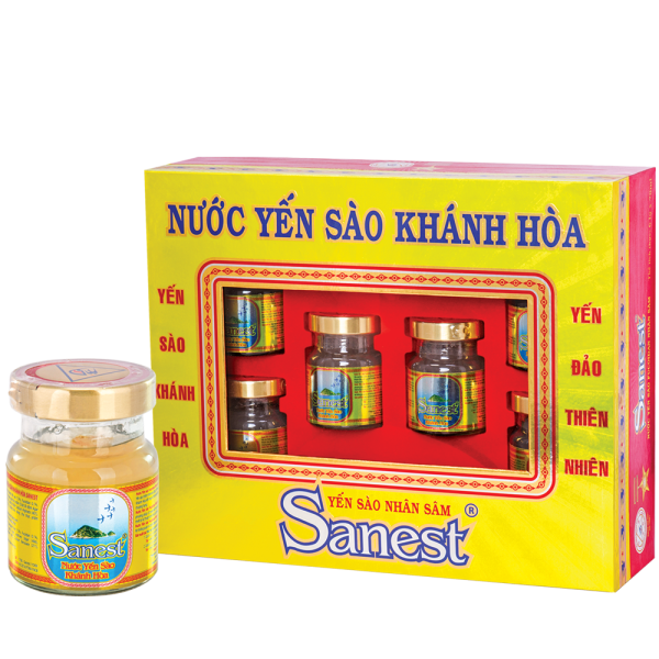 NƯỚC YẾN SÀO SANEST NHÂN SÂM FUCOIDAN 70ML, HỘP 6 LỌ - 700H6