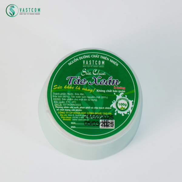 Sữa chua Tảo xoắn - dây 4 hộp x 100g - VASTCOM