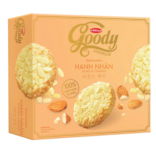 Bánh Cookies Goody Pemium hạnh nhân HG - 282g - PAN