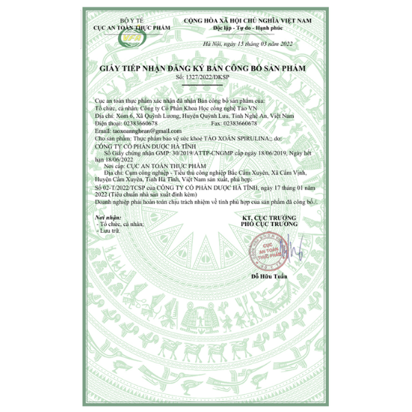 Tảo xoắn tươi nguyên chất - Túi 500g - VASTCOM