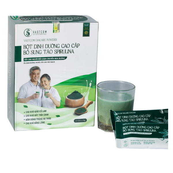 Bột dinh dưỡng cho người tiểu đường tim mạch Diacare Powder – Hộp 15 gói -  VASTCOM