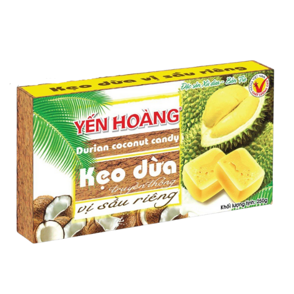 Kẹo dừa Yến Hoàng (vị sầu riêng) - Hộp 250g - VITICO