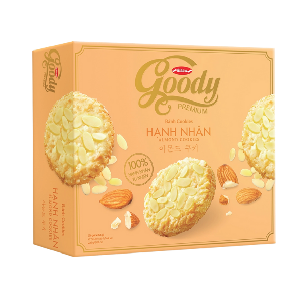 Bánh Cookies Goody Pemium hạnh nhân HG - 282g - PAN