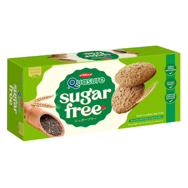 Bánh Ăn Kiêng Không Đường Quasure Sugar Free - 3 vị - Bibica (PAN)
