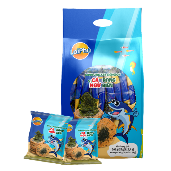 Bánh Cracker Siêu Giòn Vị Cá Ngừ Rong Biển - 168g - Lai Phú