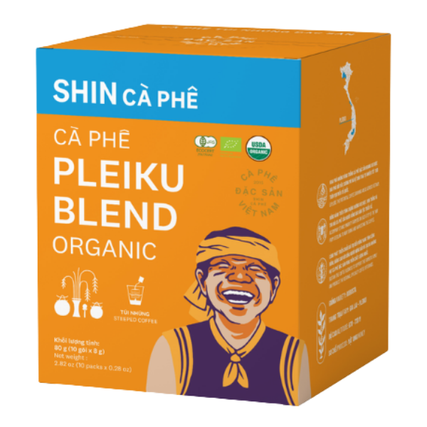 Cà phê túi nhúng "Pleiku Blend Organic" - Hộp 10 gói - Shin cà phê (PAN)