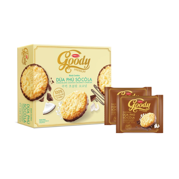 Bánh Cookies Goody Pemium Dừa phủ Socola HG - 282g - PAN