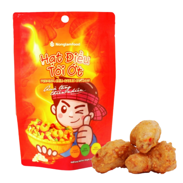 Hạt điều sấy tỏi ớt - 45g - Nông Lâm Food