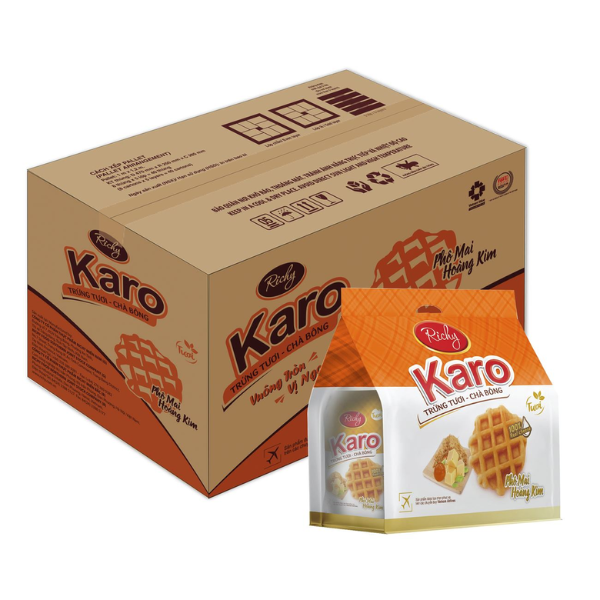 Bánh trứng tươi chà bông Karo Richy - Vị phô mai hoàng kim - 26g - Richy