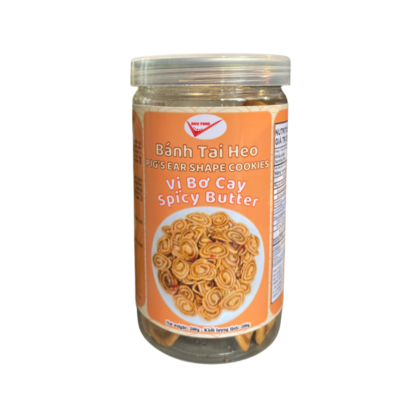 Bánh tai heo vị bơ cay 200g | Pig's Ear Shape Cookies (Spicy Butter Flavor) 200g - DNV FOOD