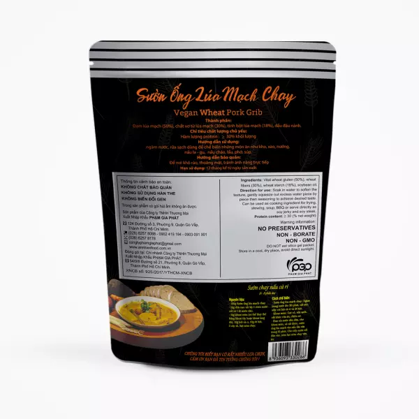 Sườn Ống Lúa Mạch Chay - Vegan Wheat Pork Ribs - An Nhiên Foods - Túi 150g