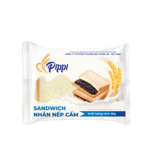BÁNH SANDWICH PIPPI NHÂN NẾP CẨM 55G - Tràng An