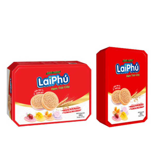 Bánh Cookies Kem Trái Cây Tổng Hợp 280G - Lai Phú