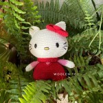 Mèo Hello Kitty Nhật Bản - Thú bông bằng len handmade, Thú len nhồi bông Amigurumi - WOOLEM TOY