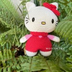 Mèo Hello Kitty Nhật Bản - Thú bông bằng len handmade, Thú len nhồi bông Amigurumi - WOOLEM TOY