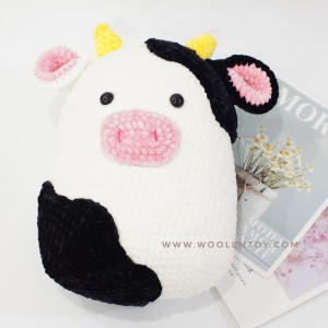 Bò sữa móc len ngộ nghĩnh, Đồ chơi bằng len handmade, Thú len nhồi bông Amigurumi - WOOLEN TOY