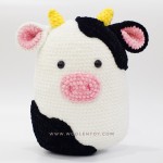 Bò sữa móc len ngộ nghĩnh, Đồ chơi bằng len handmade, Thú len nhồi bông Amigurumi - WOOLEN TOY