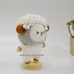 Cừu trắng đan len siêu đáng yêu, Thú bông bằng len handmade - WOOLEN TOY