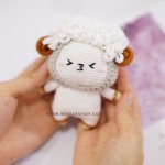 Cừu trắng đan len siêu đáng yêu, Thú bông bằng len handmade - WOOLEN TOY