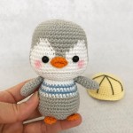 Chim cánh cụt kute, Gấu bông bằng len handmade, Thú len nhồi bông Amigurumi - WOOLEN TOY